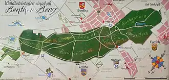 Karte einer Schautafel am Rundwanderweg um den Benther Berg