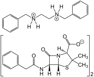Strukturformel von Benzylpenicillin-Benzathin