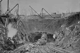 Hackensack Portal beim Bau des Bergen Hill Tunnels