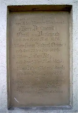 Gefallene des Gefechts am 23. Juni 1849 in Ubstadt, an der nördlichen Kirchenseite