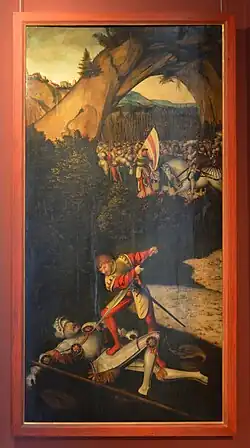 David kämpft mit Goliath (Cranach Werkstatt)