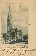 Dritte Georgenkirche auf einer historischen Postkarte