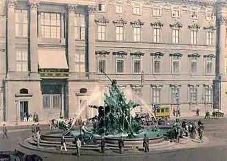 Schlossbrunnen auf dem Schloß­platz, um 1900