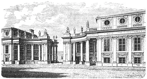 Torbau von Georg Christian Unger zum Monbi­jouplatz, um 1890