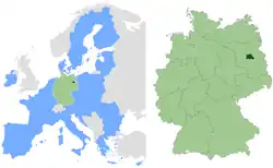 Lage Berlins in Europa und Deutschland