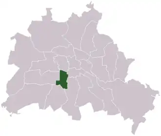 Lage des ehemaligen Bezirks Schöneberg in Berlin