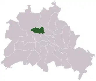 Lage des ehemaligen Bezirks Wedding in Berlin