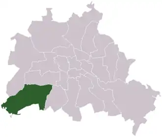 Lage des ehemaligen Bezirks Zehlendorf in Berlin