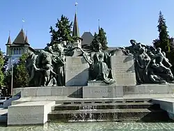 Helvetia, mittig, Welttelegrafen-Denkmal, Helvetiaplatz, Bern