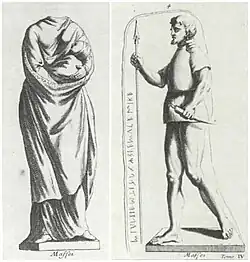 Zeichnungen der Kourotrophos Maffei und der Stele des Avile Tite