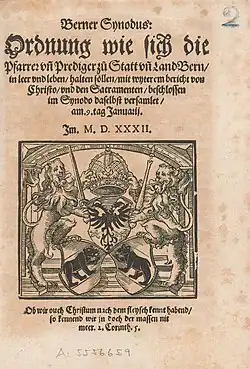Berner Synodus, Titelblatt (1532)