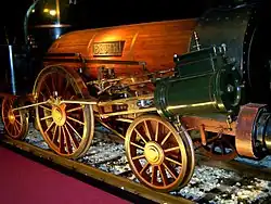 Nahansicht der Beuth, der ersten eigenständig in Deutschland entwickelten Lokomotive