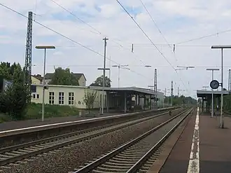 Bahnhof Hanau Nord – Blick in Richtung Friedberg