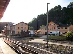 Bahnhof Wolkenstein, Empfangsgebäude und Wohnhaus (2016)