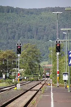 Gleisanlage im Bahnhof Miltenberg