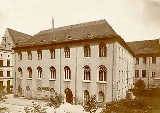 Die Bibliothek (Mittelpaulinum) im Hof des alten Paulinum (um&nbsp;1890)