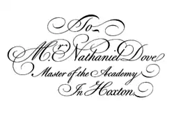 Kalligrafie von George Bickham d. Ä. (London um 1740)