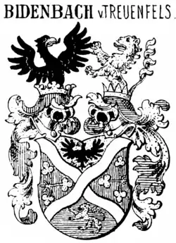 Wappen der Bidenbach von Treuenfels, 1654
