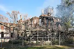 Das Bidwell Mansion am 11. Dezember 2024, dem Tag seiner Zerstörung durch Brandstiftung