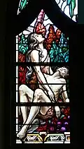 Adam und Eva, Glasfenster Krypta