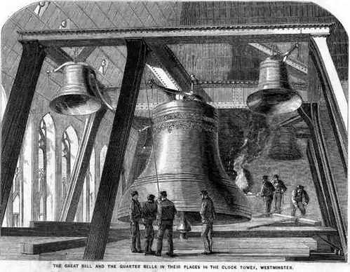 Der zweite Big Ben (Kupferstich von 1858, The Illustrated News of the World)