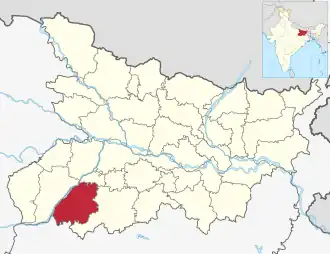 Positionskarte des Distrikts Aurangabad