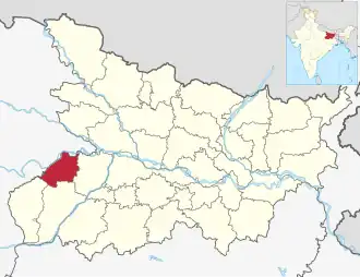 Positionskarte des Distrikts Buxar