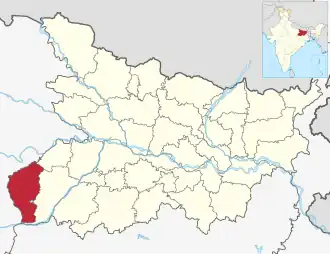 Positionskarte des Distrikts Kaimur