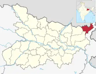 Positionskarte des Distrikts Kishanganj