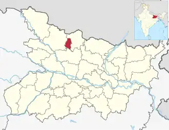 Positionskarte des Distrikts Sheohar