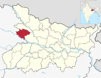 Positionskarte des Distrikts Siwan