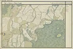 Zekménÿ (Mitte unten) um 1782 (Aufnahmeblatt der Josephinischen Landesaufnahme)