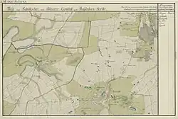 Szováth (links in der Mitte) um 1782 (Aufnahmeblatt der Josephinischen Landesaufnahme)