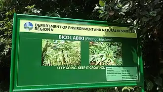 Hinweisschild im Bicol Natural Park