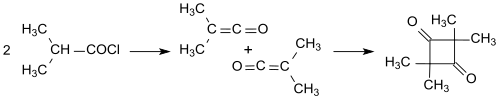 Dimerisierung von Dimethylketen zum Tetramethyl-1,3-cyclobutandion