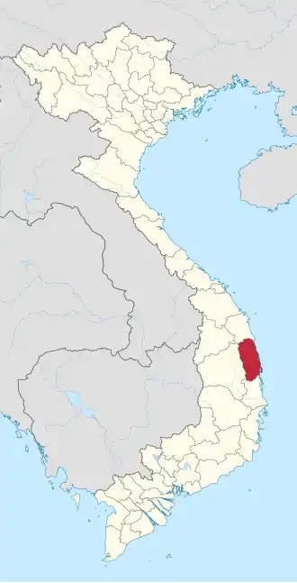 Karte von Vietnam mit der Provinz Tỉnh Bình Định hervorgehoben