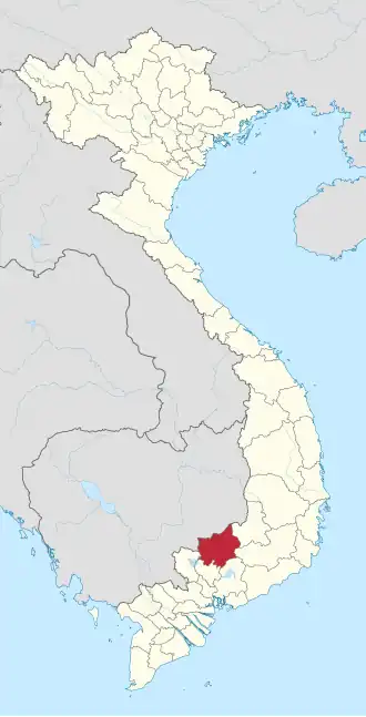 Karte von Vietnam mit der Provinz Tỉnh Bình Phước hervorgehoben