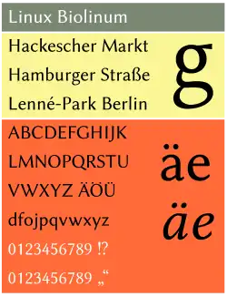 Serifenlose Schrift (mit FontForge erstellt)