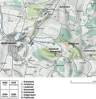 Karte der Region Dietershausen-Giebelrain