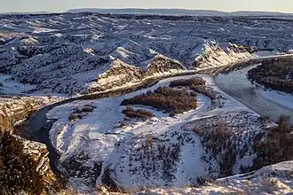 Yellowstone mit Flussarm in Billings