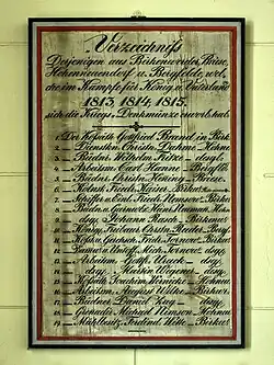 Gedächtnistafel 1813-1815