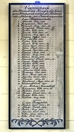 Gedächtnistafel 1864 und 1866
