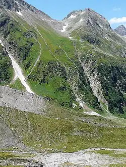 Blick zur Birnlücke von der Warnsdorfer Hütte