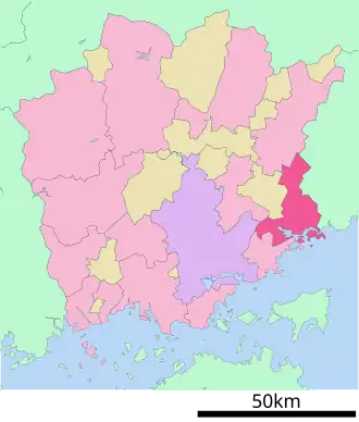 Lage Bizens in der Präfektur