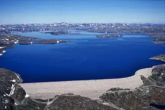 Blick nach Norden auf den Storvassdammen, 1989