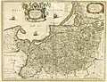 Pomerellia westlich der Weichsel auf einer Karte von Prussia (Atlas Blaeu, 1645)