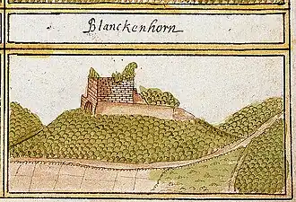 Burgruine in den Forstlagerbüchern Andreas Kiesers (1684)