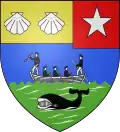 Bartenwal auf dem Wappen von Biarritz, Frankreich