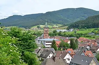 Blick über Elzach auf den Gschasikopf