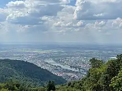 Blick vom Königstuhl in die Neckar- und Rheinebene